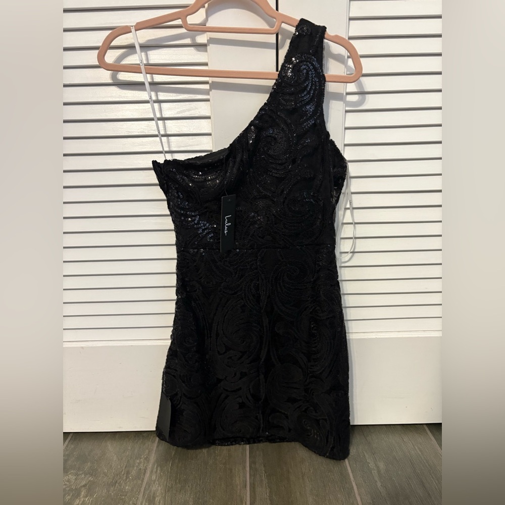 Lulus black sequence one shoulder dress